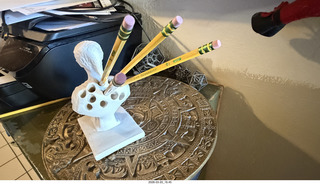 Julius Caesar stab-in-the-back pencil holder
