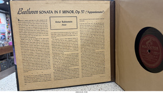 actual record album - Appassionata - Artur Rubinstein - shellac 78RPM