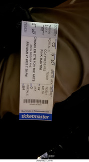 Chandler Arts - pink martini ticket