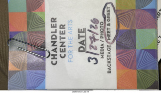 Chandler Arts - pink martini ticket for meet and greet