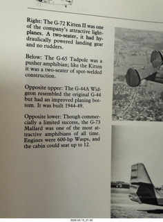 book about Grumman - _One of a Kind_ - The story of Grumman - photo of Widgeon caption