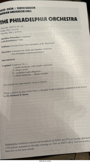 Philadelphia - Kimmel Center - Philadelphia Orchestrsa - Copeland Symphony No. 3 program