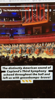 Philadelphia - Kimmel Center - Philadelphia Orchestrsa - Copeland Symphony No. 3 program