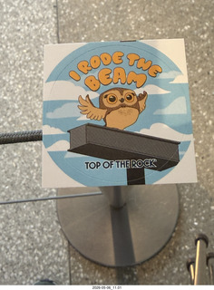 New York City - Top of the Rock - I rode the Beam sticker