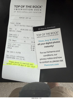 New York City - Top of the Rock photo ticket