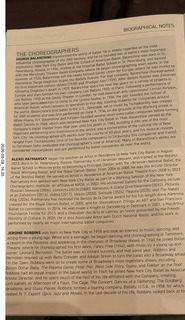 New York City Ballet program