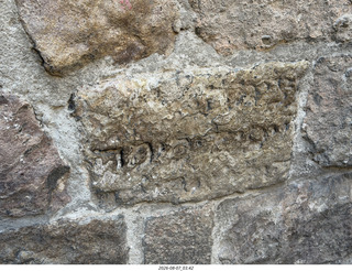 118 a2y. Spain - Barcelona - old Roman-Empire area - Hebrew former-gravestone rock