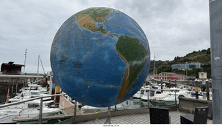 92 a2y. Spain - Bilbao wine tour - Bermeoko Udala - harbor - Magellan globe