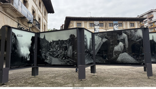 216 a2y. Spain - Bilbao wine tour - Gernika Lumo - display about the bombi- Gernika Lumo - display about the bombing 1937 April 26