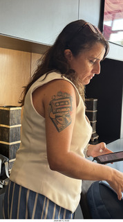 132 a2y. Spain - cool tattoo of compact cassette and vinyl record