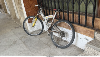 48 a2y. Spain - bus tour of north shore - bike with flat tire