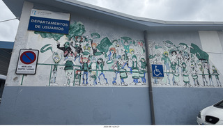 146 a2y. Spain - bus tour of north shore - restaurant mural