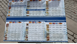 156 a2y. Spain - bus tour of north shore - restaurant menu