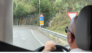 163 a2y. Spain - bus tour of north shore - pilgrimage sign