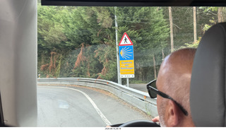 164 a2y. Spain - bus tour of north shore - pilgrimage sign
