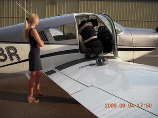 Blythe (BLH) fly-in - Kristina and Sean and N8483R newly painted